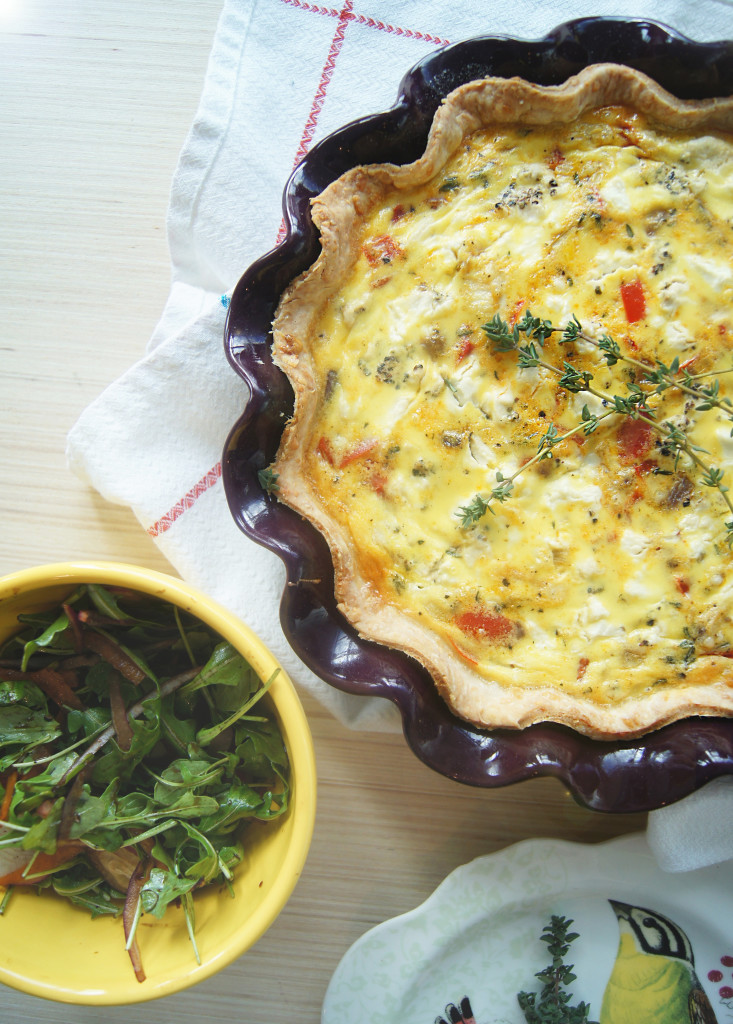 Homemade Quiche Recipe : Thyme + Goat Cheese - Threads & Blooms